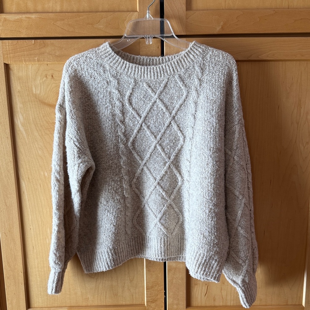 Lucky Brand Textured Knit Sweater - Cream